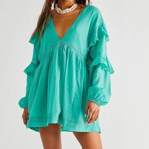 Free People Seashell Skort Romper. Color: Vert de Mer